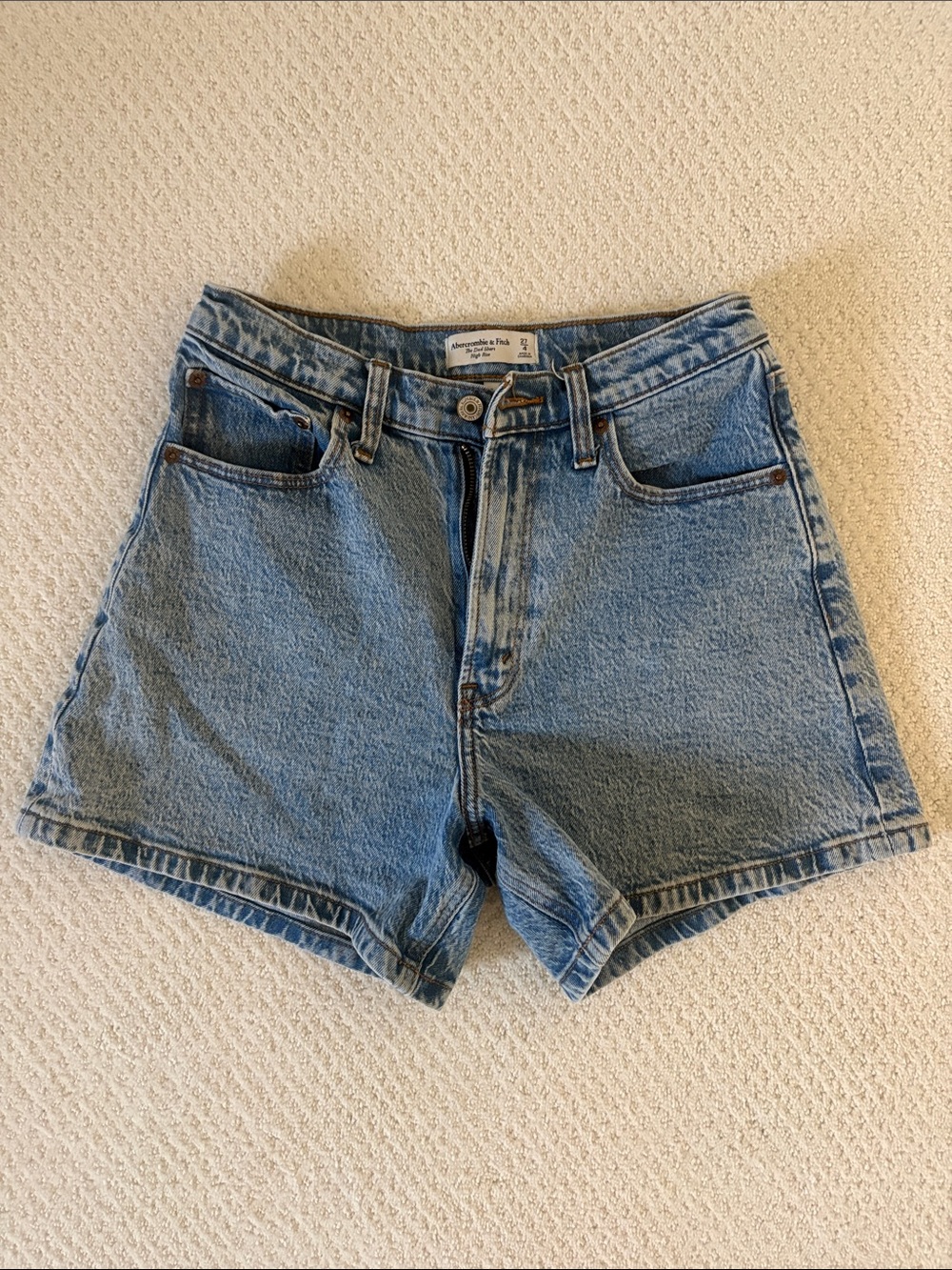 Abercrombie & Fitch Light Blue High-Rise Denim Shorts